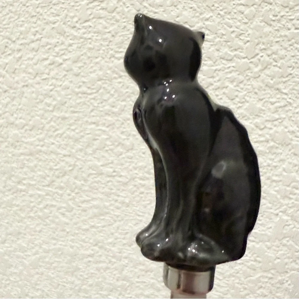 Set of 4 Porcelain Ceramic Black Cat Spreader